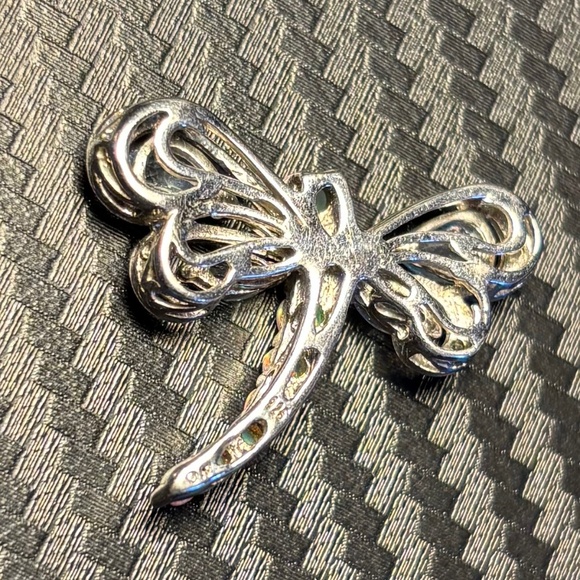 Diamond, Opal, and Topaz Dragonfly Pendant - Picture 2 of 4
